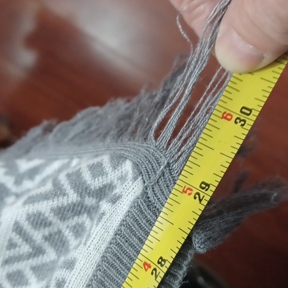 Skies Are Blue Gray Aztec Carnigan 3/4 Sleeve Light Sweater S - Picture 5 of 8